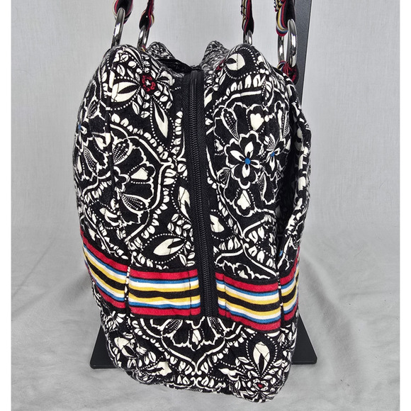 Vera Bradley Barcelona Stripe Tote Shoulder Bag Paisley Colorful - Picture 9 of 16
